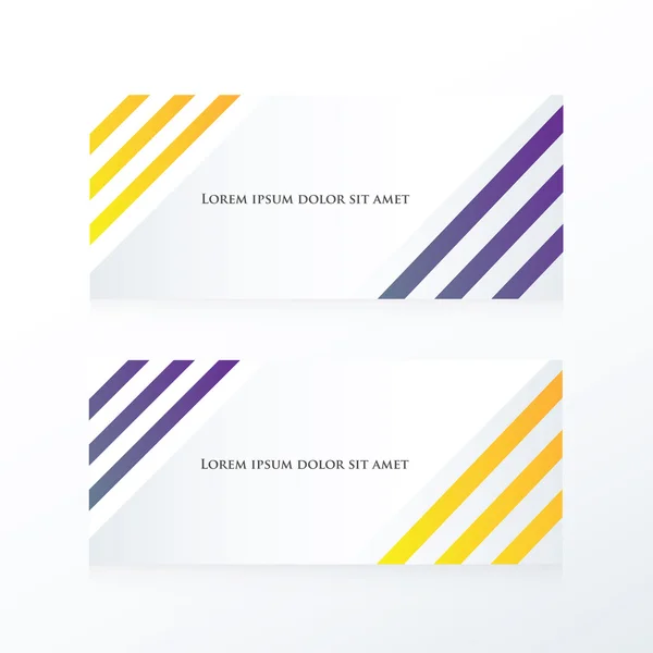 Línea banner abstracto púrpura, amarillo — Vector de stock