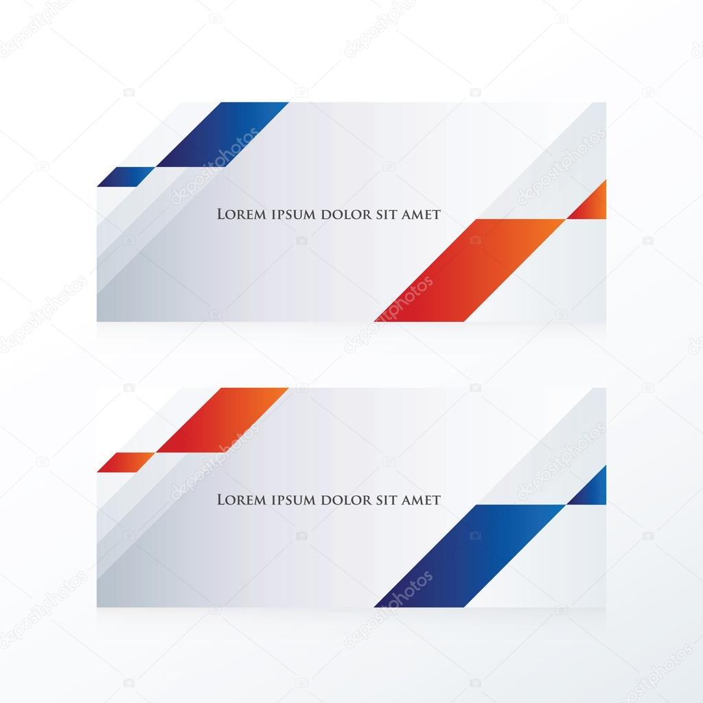 Abstract banner vector  blue, red