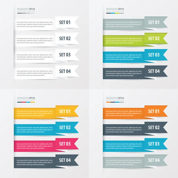 Ribbon Modern infographics banner Set — Stock Vector