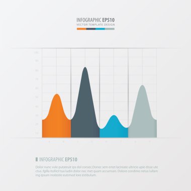 Infographic ve grafik tasarım turuncu, mavi, gri renk