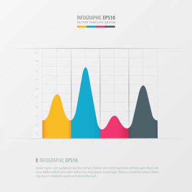 grafik ve Infographic sarı, mavi, pembe renk tasarımı
