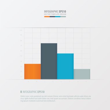 Infographic ve grafik tasarım turuncu, mavi, gri renk