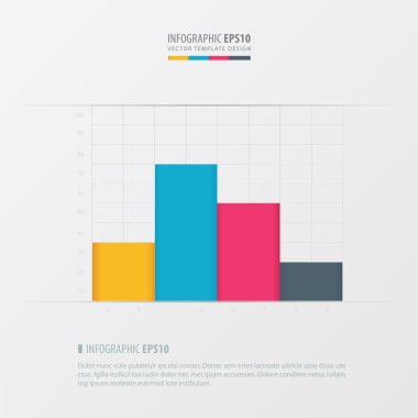 grafik ve Infographic sarı, mavi, pembe renk tasarımı