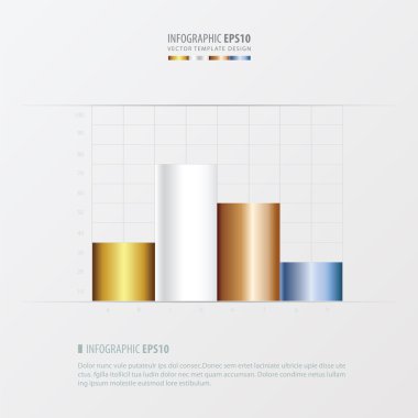 grafik ve Infographic altın, bronz, gümüş, mavi renk tasarımı