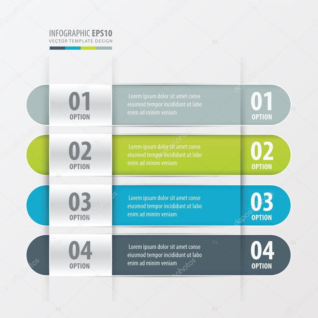 Rounded  Banner template   green, blue, gray color