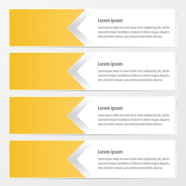 Горизонтальный баннер векторного дизайна желтого цвета — стоковый вектор
