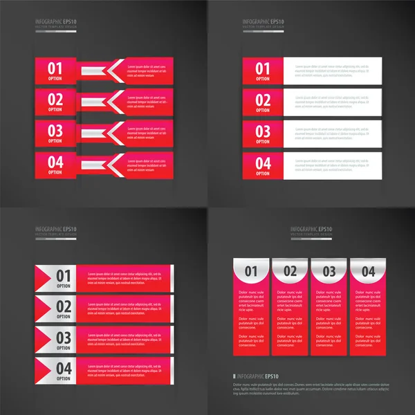 Afiş tasarımı 4 madde paketi pembe renk paketi — Stok Vektör