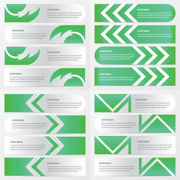Banner paquete de diseño de color verde — Vector de stock