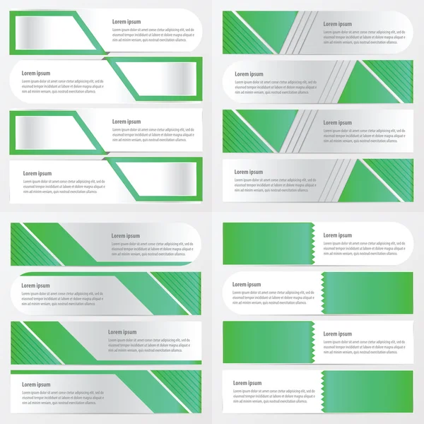 Banner pacote de design de cor verde — Vetor de Stock