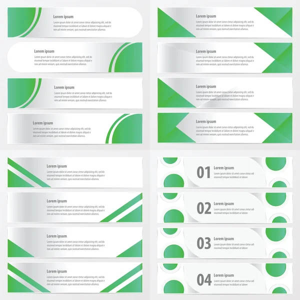 Banner zelená barva designu pack — Stockový vektor