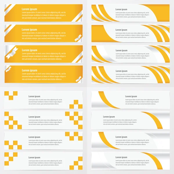 Banner de diseño de color amarillo de 4 elementos — Archivo Imágenes Vectoriales