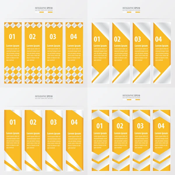 4 στοιχείο κίτρινο χρώμα Σχεδιασμός banner — Διανυσματικό Αρχείο