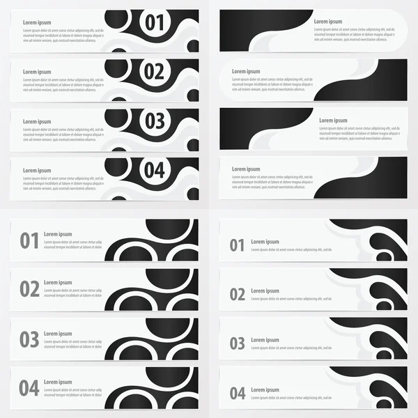 Banner en sjabloon zwart-witte kleur vectoren ontwerpen — Stockvector