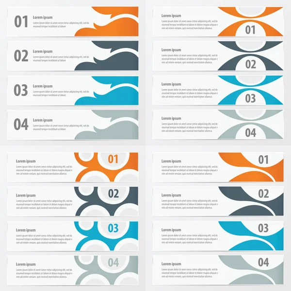 Modèle de bannière design Orange, bleu, couleur grise — Image vectorielle