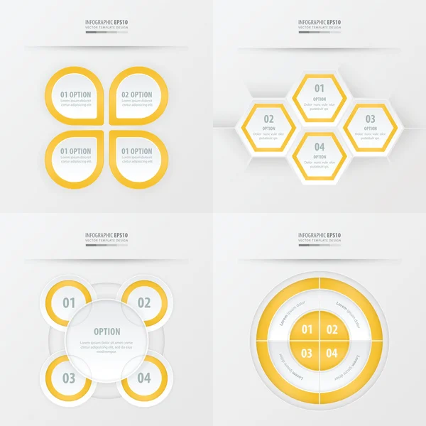 Set of presentation design   yellow color — Stock Vector
