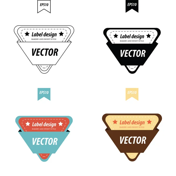 Vector Design Triangle label set — Stock Vector