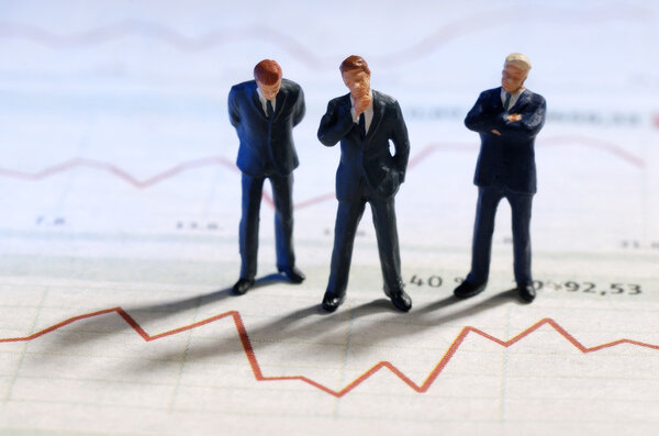 Business man and stock price