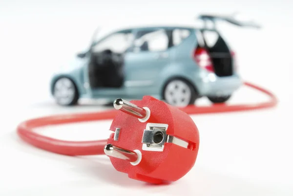 Car with cable and plug — Stock Photo, Image