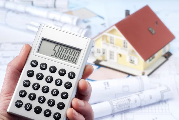 Calculation of the construction costs — Stock Photo, Image