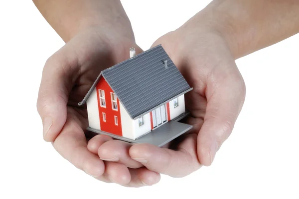 House is held by hands — Stock Photo, Image