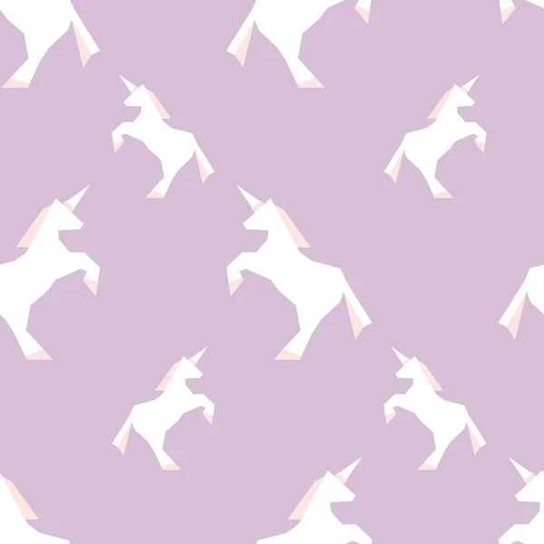 Herhalend patroon met eenhoorns op paarse achtergrond Rechtenvrije Stockillustraties