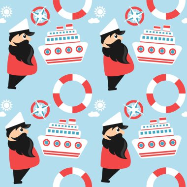 çizgi film denizci seamless modeli