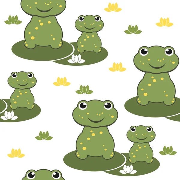 Kreskówka żaba wzór — Wektor stockowy