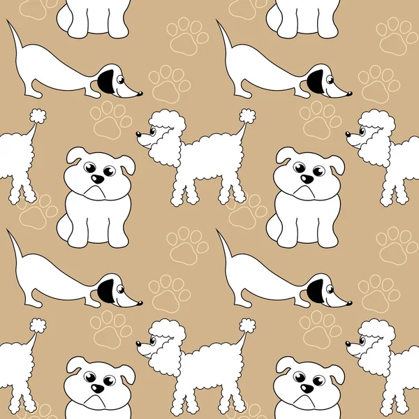Patrón de repetición con dibujos de línea de perros — Archivo Imágenes Vectoriales