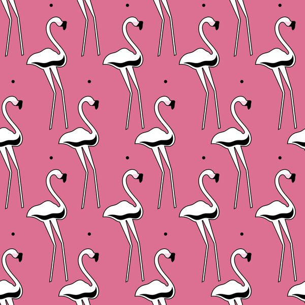 повторяющийся рисунок в форме фламинго
