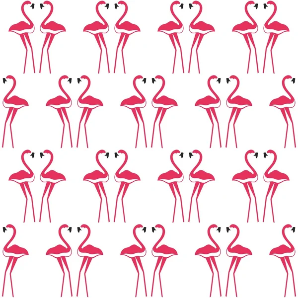 Flamants roses fond sans couture — Image vectorielle