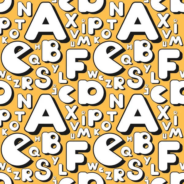 Herhalende alfabet patroon op gele achtergrond Stockillustratie