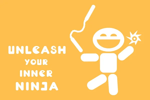 Φράση παρακίνησης Απελευθερώστε σας εσωτερικό ninja — Διανυσματικό Αρχείο