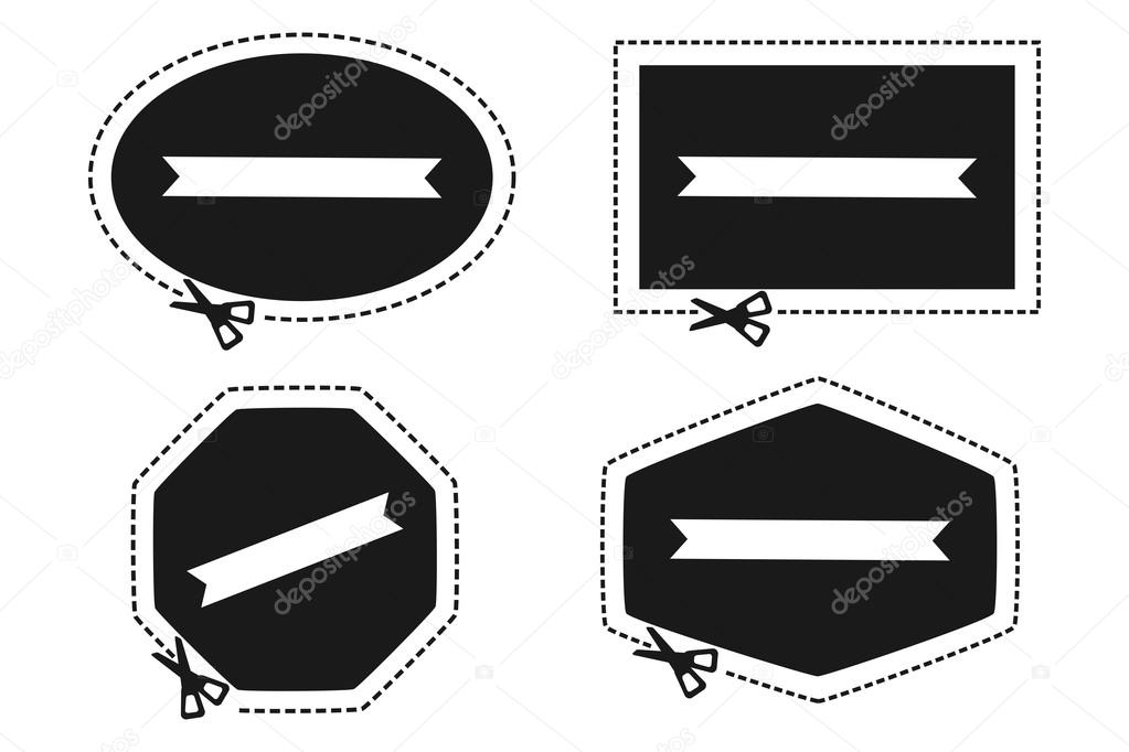 Scissors cutting label border — Stock Vector © sparrows 105145030