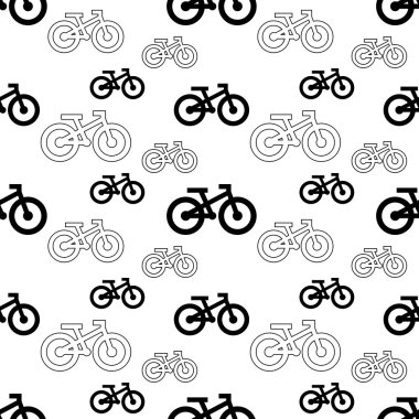 Bisiklet seamless modeli siyah beyaz