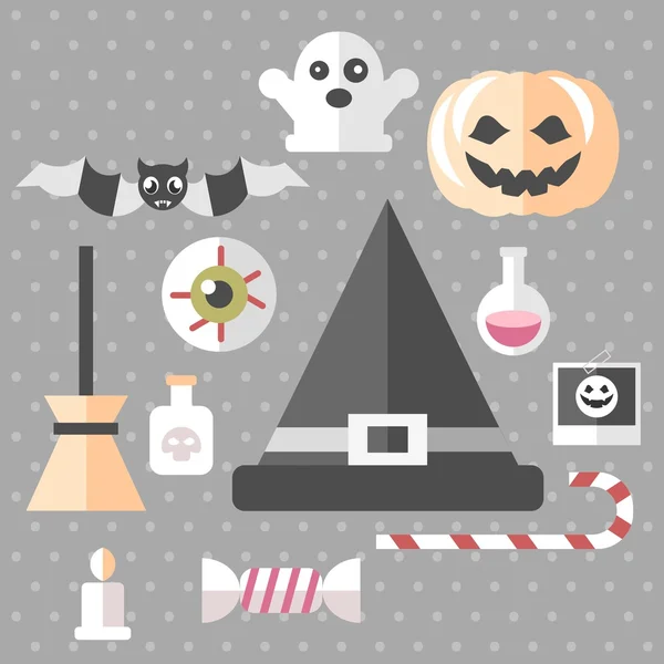 Conjunto de ícones planas de Halloween — Vetor de Stock