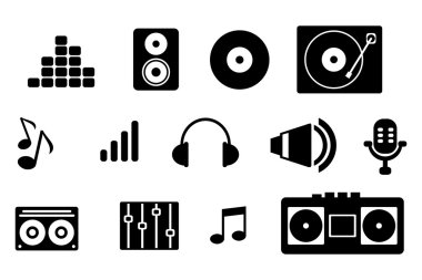 basit müzik Icon set
