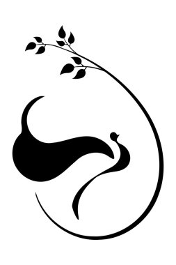 soyut güvercin ve ağaç dalı