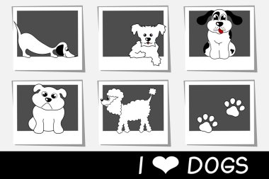 çizgi film köpekler vektör çizim ile fotoğraf koleksiyonu