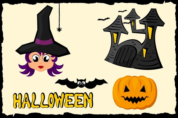 Halloween cartoon icon set — Stock Vector