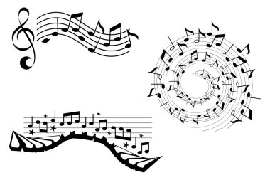 musical notes design elements clipart