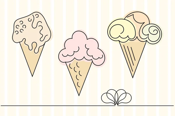 Ice cream doodle icons — Stock Vector
