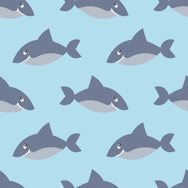 Motif répétitif avec des requins — Image vectorielle