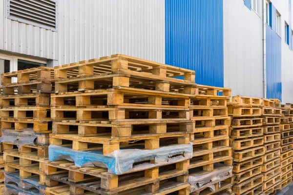 Stacked Pallets Forklift Packaging Carriage Products Industrial Facility — Stock Photo, Image