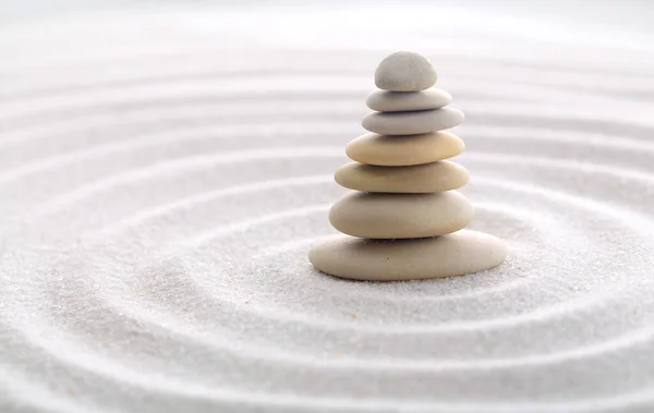 Zeven Balancerende Stenen Japanse Zen Tuin Meditatie Voor Concentratie Ontspanning — Stockfoto