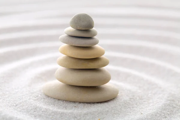Sete Pedras Equilíbrio Meditação Zen Jardim Japonês Para Concentração Relaxamento — Fotografia de Stock