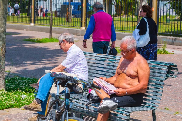 Naples Italy May Summer Day Mediterranean Coast People Relax Walking — Stock Photo, Image