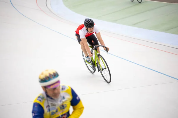 Kiev Ukraina 2021 Maj Utbildning Disciplin Keirin Track Cycling Race — Stockfoto