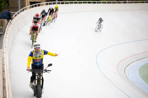 Kijev Ukrajna 2021 Május Képzés Fegyelem Keirin Pálya Kerékpáros Verseny — Stock Fotó
