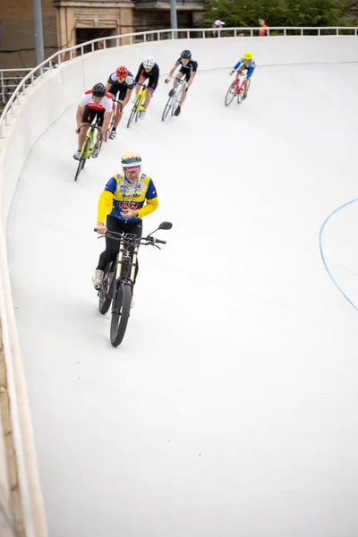 Kijev Ukrajna 2021 Május Képzés Fegyelem Keirin Pálya Kerékpáros Verseny — Stock Fotó