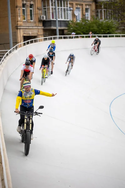 Kiev Ukraine 2021 Mai Entraînement Dans Discipline Keirin Course Cycliste — Photo